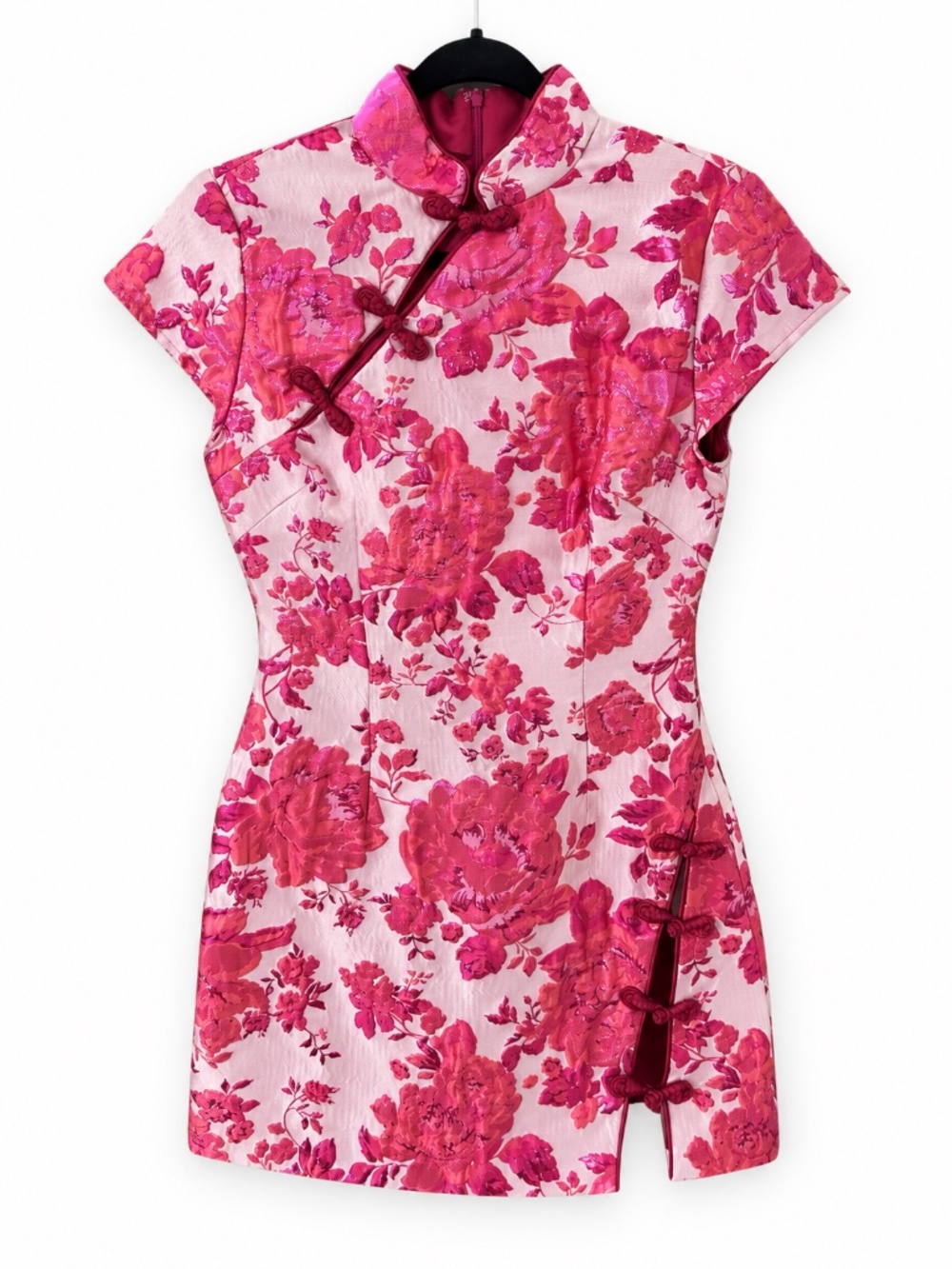 SAU LEE Jada Jacquard Mini Dress in Pink Multi, size US 6